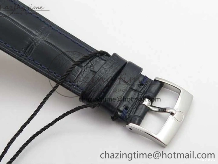 0215 Timeless De Ville Prestige Real PR SS ZF 1:1 Best Edition Gray Dial Blue Markers on Blue Leather Strap MIYOTA 7936